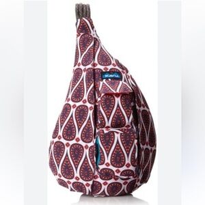 Kavu Burgundy Paisley Sling Pack with Orange Accents